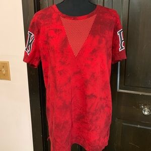 PINK tie dye short sleeve shirt